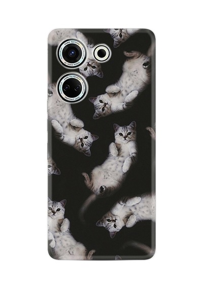 Tecno Camon 20 Kılıf Silikon Desen Özel Seri Sevimli Kedicikler 1785
