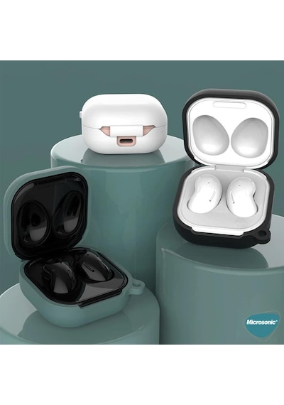 Samsung Galaxy Buds 2 Pro İçin Kılıf Askılı Mat Silikon Mavi Buds 2 Pro İle Uyumlu Kılıf - Mavi