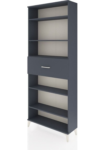 Arges Dolap 5 Raflı Tek Çekmeceli 88x30x221 Antrasit-antrasit Antrasit