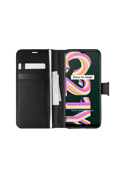 Oppo Realme C21y Kılıf Delux Leather Wallet Siyah Col107569-siyah