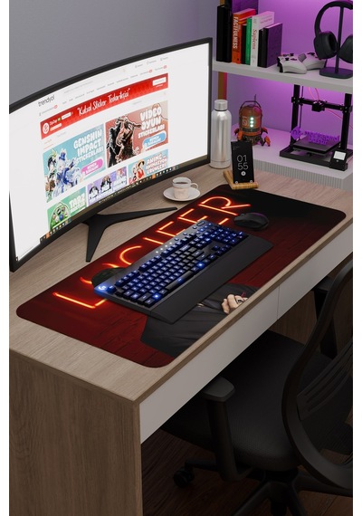 Lucifer V3 90x40 Xxl Gaming Kauçuk Kaymaz Taban Mouse Pad Fare Altlığı