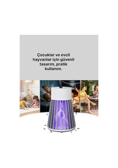Mey İthalat 2 Si 1 Arada Led Işıklı Elektrikli Böcek Öldürücü