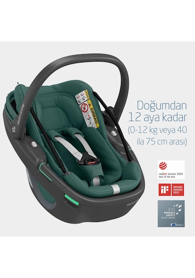 Maxi-Cosi Coral 360 Derece Dönebilir 2'si Bir Arada Ana Kucağı Oto Koltuğu Essential Green