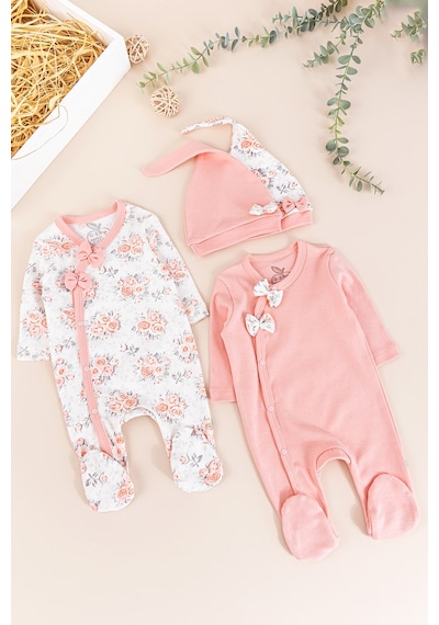 Babymod Kız Bebek İkili Uzun Kollu Tulum Takım Pembe