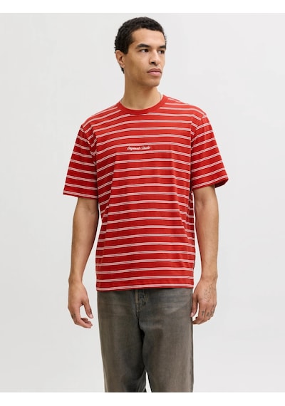 Jack & Jones Jack&jones Jornorrebro Stripe Tee Erkek T-shirt 12291021 Kırmızı