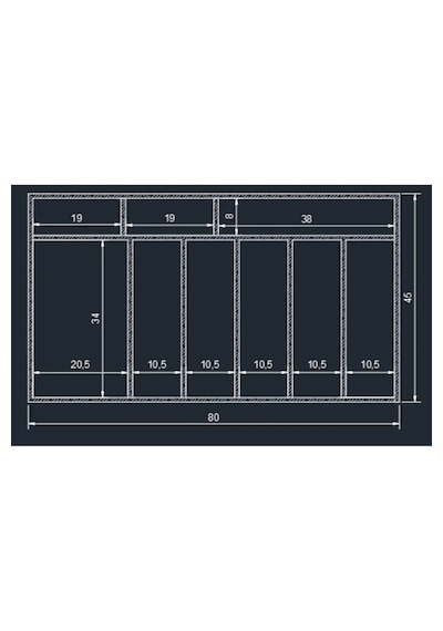 80x45 Cm Masif Ahşap Çekmece İçi Kepçe Maşa Ve Servis Gereçleri Düzenleyici Organizer