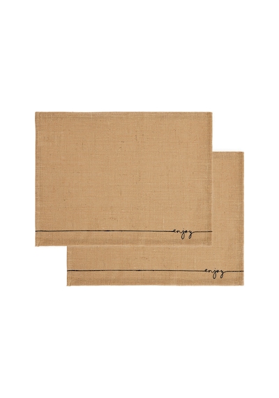 2 Adet Jüt Enjoy Baskılı Sofra Sunum Tabak Altlığı Supla Amerikan Servisi 45 x 35 CM