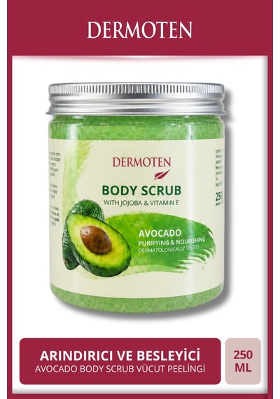Body Scrub Avokado Özlü Besleyici Arındırıcı Nemlendirici Vücut Peelingi 250 Ml