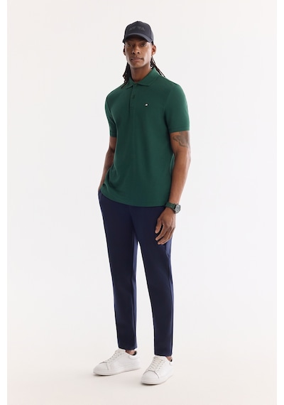 Avva Erkek Koyu Yeşil Kıvrılmaz Polo Yaka %100 Pamuk Basic T-shirt B001032