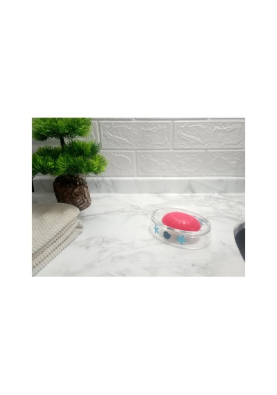 Buççin Online Mağaza Sabunluk Benekli Desen Akrilik 13x7x3cm Akrilik Beyaz Çok Renkli