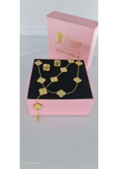 Günlük Gold Çelik Takı Seti Gümüş - Rose Gold