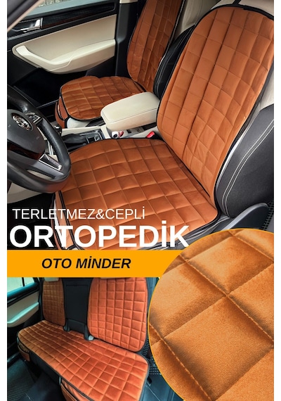 Chery Tiggo 7 Pro Uyumlu Premium Cepli Koltuk Minderi Araç İçi Seti - Taba-