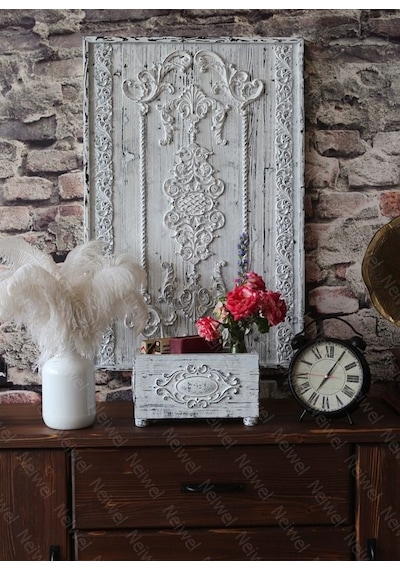 Neiwel Vintage Urme Eskitme Beyaz Kutu Beyaz