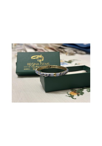 Aurelia Wave Luxe 24k Parıltılı Dalga Dokulu Çelik Bileklik Mavi