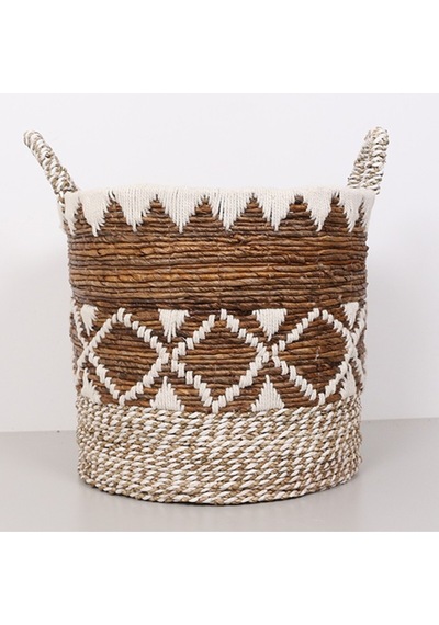 Bodrum 42x38x48 Cm. Doğal Abaka El Yapımı Sepet Xl - Bej