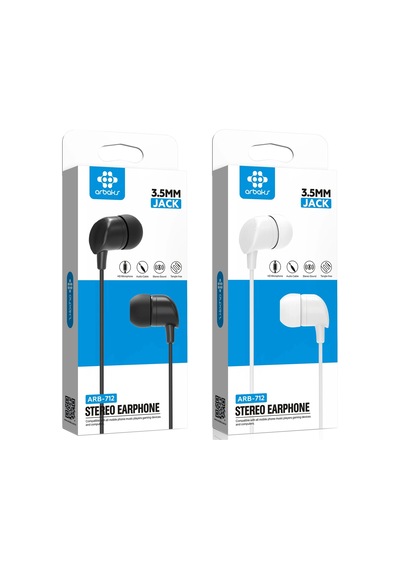 Erdo Ticaret 3.5mm Mikrofonlu Kulaklık Siyah/beyaz Arb-712 Erdotıca