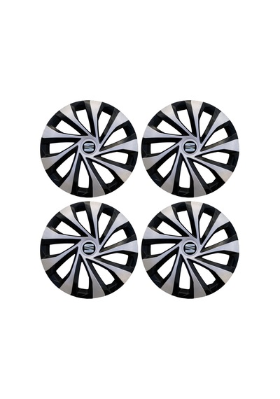 Seat Ibiza 14'' inç Uyumlu Jant Kapağı 4 Adet 1 Takım Çelik Görünümlü