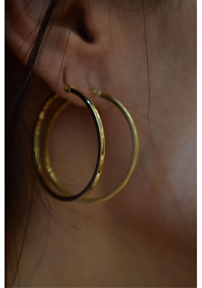 Yenigün Kuyumculuk 14 Ayar Altın 3.3 Cm Çaplı Halka Küpe 7328