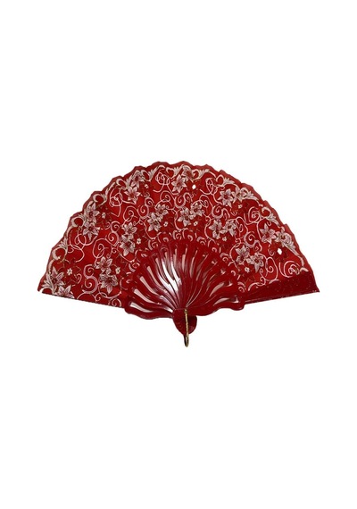 Yelpaze Şık Doğal Serinletici 877-8 Zarif Kırmızı Yelpaze