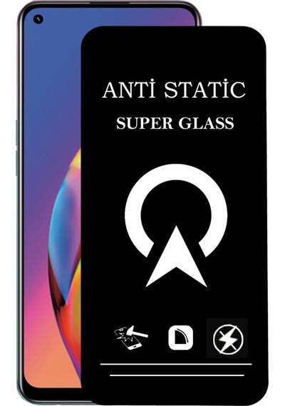 Oppo Reno 5 Lite ile Uyumlu Tam Kaplayan Anti Statik Safir Çizilmez Cam Ekran Koruyucu