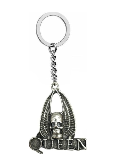 Queen Grubu Logolu Metal Anahtarlık Gümüş Renk Unisex Rock Tarzı Retro Aksesuar