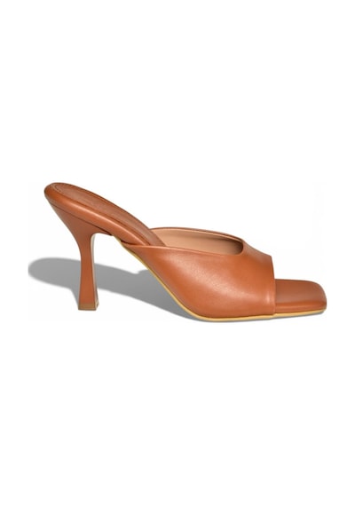 Fox Shoes S590033109 Taba İnce Topuklu Kadın Terlik Taba
