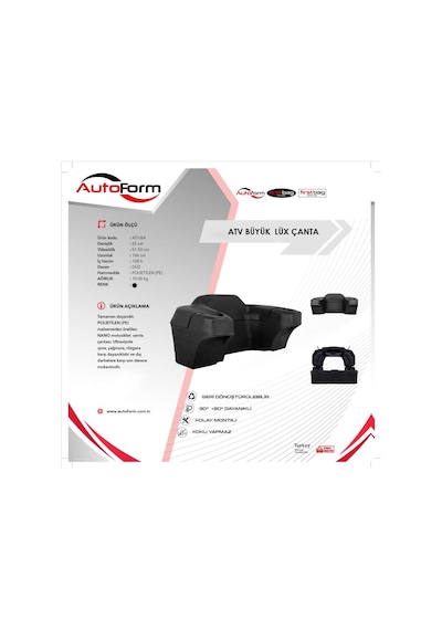 Atv Çantası Arka Lux. Mat Siyah .Kilitli Pe