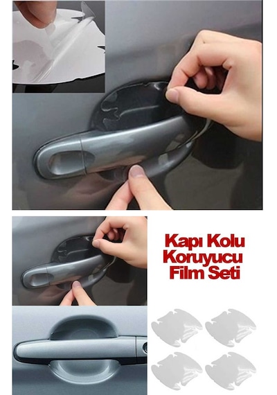 Araba Kapı Kolu 4lü Koruyucu Film Set