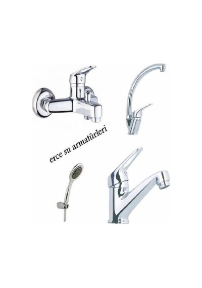 Evye lavabao banyo Bataryası ve Duş Takımı Krom