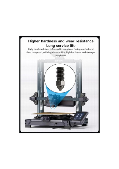 Elegoo Neptune 4-4 Pro Sertleştirilmiş Cht Çelik Nozzle 500 C 1.0mm