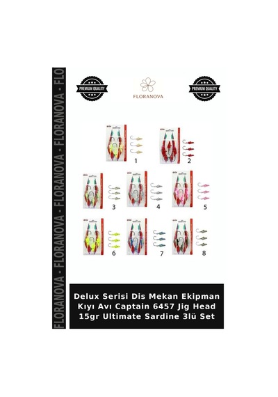 Delux Serisi Dis Mekan Ekipman Kıyı Avı Captain 6457 Jig Head 15gr Ultimate Sardine 3lü Set