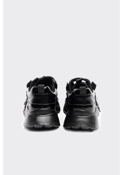 Derinet Bağcıklı Günlük Kadın Sneaker Siyah Siyah