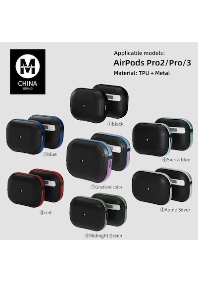 Movenchy Apple Airpods Uyumlu  Pro 2 2.nesil Mo-a8 Armor Kılıf - Gümüş