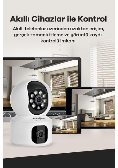 Q5 Smart Kamera Ses Kayıtlı Gece Görüşlü Full Hd 1080p Çift Kamera Kablosuz Wi-fi Ip