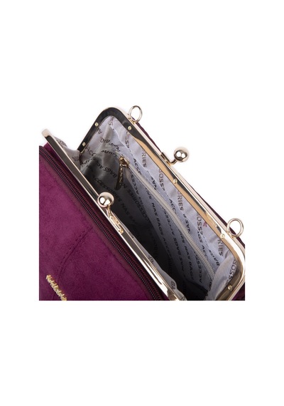 Nas Bag Burslu Klipsli Vintage Omuz Ve Çapraz Çanta 23x20 Cm Ebatlarındadır Bordo Süet