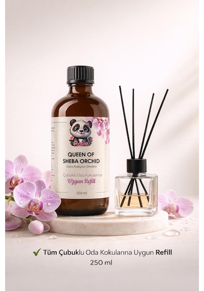 Queen Of Sheba Orchid Çubuklu Oda Kokusu Yedek Şişe 250 Ml Orchid Orkide Reed Diffuser Refill Fresh
