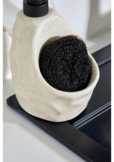 Cooker 180 Ml Seramik Süngerlikli Sıvı Sabunluk Ckr3558 Krem