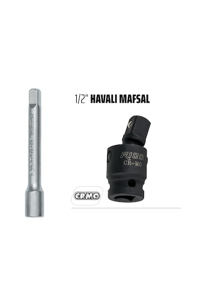 1/2 250mm Lokma Uzatma Ara Kol 1/2 Havalı Sarhoş Mafsal