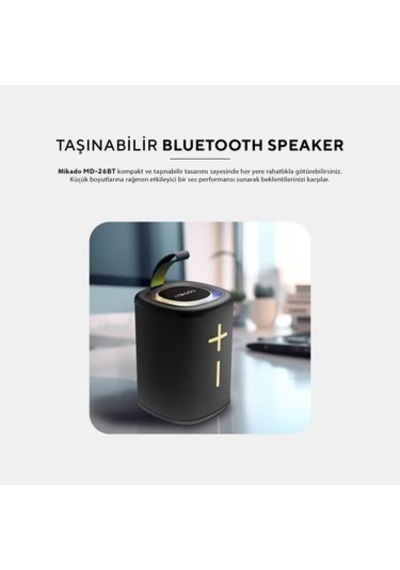 Mikado Md-26bt Nexus Siyah 6w 1200mah Usb-tf-tws-ıpx6 Bluetooth
