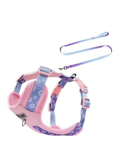 Yacel Duomm Köpek Tasması Ve Gezdirme Halatı Gögüs Ve Sırt Setli Reflektörlü Pembe