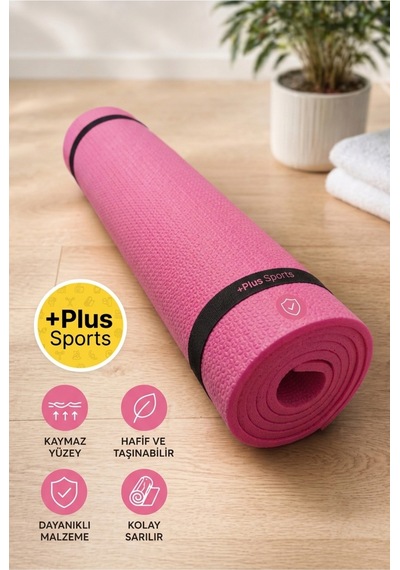 7 Mm Pilates Matı Yoga Matı Spor Minderi Yer Matı Egzersiz Minderi 140 Cm X 50 Cm Pembe Pembe