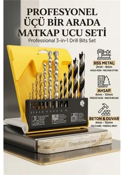 Matkap Ucu Seti- Beton Metal Ahşap Matkap Ucu Drill Bits Set 16 Lı Set 721728
