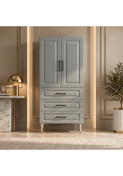 Milano Çok Amaçlı Dolap 60 Cm 2 Kapak 3 Çekmece Lake Gri Alüminyum - Çok Amaçlı Erzak Dolabı Sarı Milano Çok Amaçlı Dolap 60 Cm 2 Kapak 3 Çekmece Lake Gri Alüminyum - Çok Amaçlı Erzak Dolabı Sarı