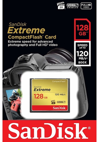 Sandisk Extreme Compact Flash SDCFXSB-128G-G46 128 GB CF Hafıza Kartı