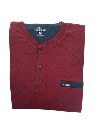 Erse Uzun Kol Pamuklu Süprem Penye Erkek Pijama Takımı - 9009474258918 Bordo