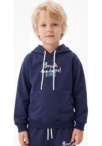 Toontoy Kids Toontoy Erkek Çocuk Kapüşonlu Break The Rules Baskılı Eşofman Takım İndigo Toontoy Kids Toontoy Erkek Çocuk Kapüşonlu Break The Rules Baskılı Eşofman Takım İndigo