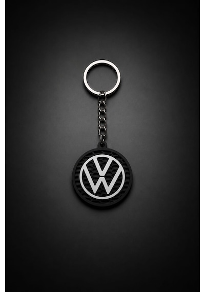 Volkswagen Logolu Anahtarlık Vw Otomobil Anahtarlığı Siyah Beyaz