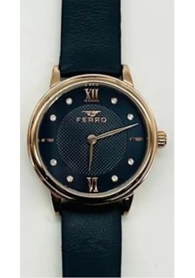 Ferro Lacivert Deri Kordon Kadın Kol Saati F21195bwt-t Rose Gold