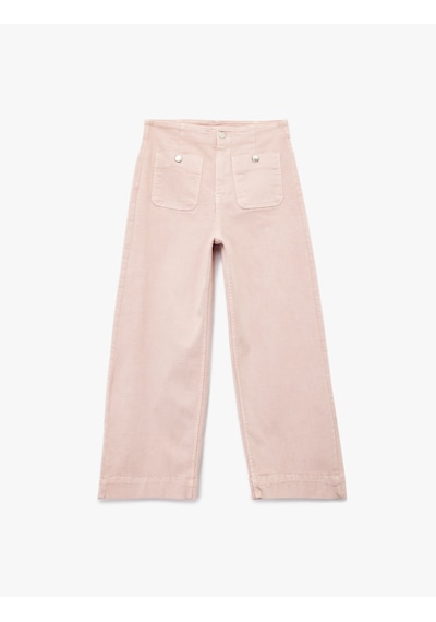 Koton Yüksek Bel Cep Detaylı Düğmeli Kısa Geniş Paça Pantolon - Culotte Jeans Pembe 6wal40022mw Pembe Koton Yüksek Bel Cep Detaylı Düğmeli Kısa Geniş Paça Pantolon - Culotte Jeans Pembe 6wal40022mw Pembe