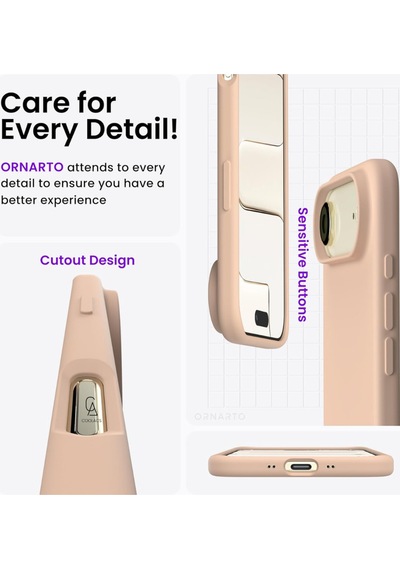 Apple Uyumlu iPhone 17 Air Içi Kadife Lansman Kılıf Ve 5d Tam Kaplayan Cam Ekran Koruyucu Desert Gold